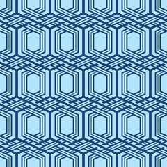 Japanese Hexagon Chain Weave Vector Seamless Pattern