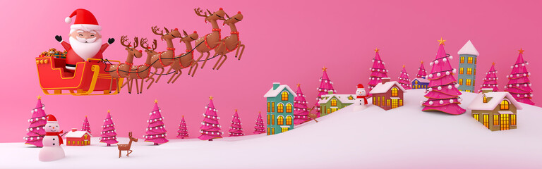 Merry Christmas and Happy new year 3d rendering.