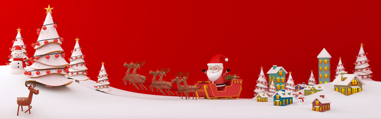 Merry Christmas and Happy new year 3d rendering. © Thanasantipan