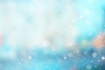 abstract blue background snow snowflakes, new year, glow design