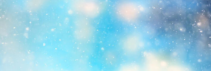 Fototapeta na wymiar abstract blue background snow snowflakes, new year, glow design