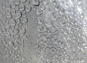 Condensate inside the bottle. Macro with shallow depth of field.