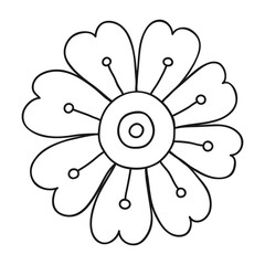 Fototapeta na wymiar Flower line art logo element