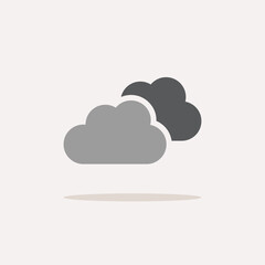 Overcast. Color icon with shadow. Weather vector illustration