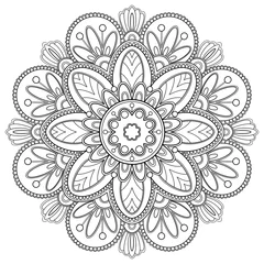 Fototapete Mandala mandala pattern. for coloring book, design wallpapers, tile pattern, paint shirt, greeting card, sticker, lace pattern and tattoo design. decoration interior design. wall art decor. white background