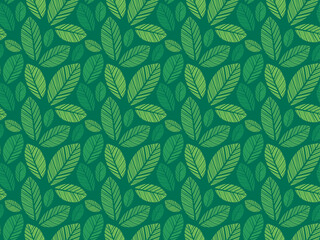 Leaves Pattern - Endless Background - Seamless - 391485754