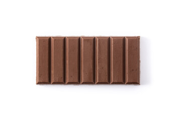 Chocolate turron nougat with puffed rice for Christmas isolated on white background