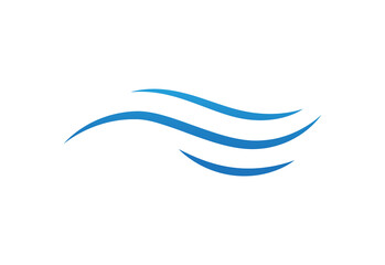 Water wave icon isolated on white background. Flat water wave icon for water logo design and icon template. Water wave vector	