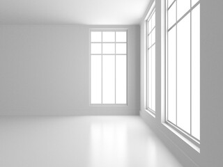 White Modern Background. Abstract Empty Room