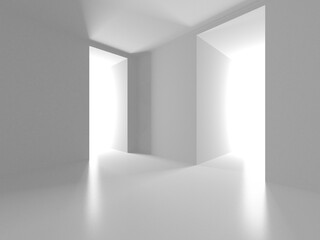 Obraz premium White Modern Background. Abstract Empty Room