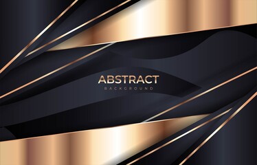 Fototapeta premium Abstract luxury dark background with golden lines and Overlap modern combinations. premium vector