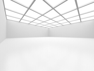 Illuminated corridor interior design. Empty Room Interior Background