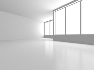 White Modern Background. Abstract Empty Room