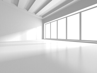 Illuminated corridor interior design. Empty Room Interior Background