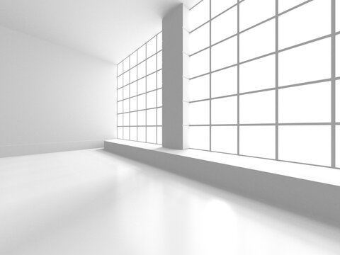 White Modern Background. Abstract Empty Room