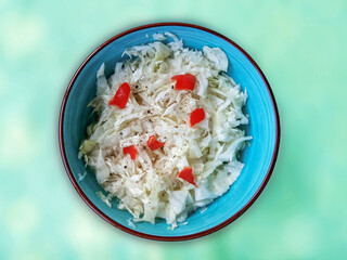 Cabbage salad with fresh hot peppers