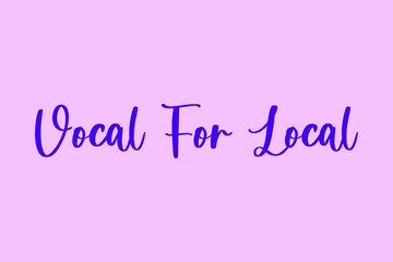Vocal For Local Typography Purple Color Text On  Light Pink Background 