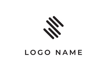elegant modern letter s logo with simple striped style element template vector design - obrazy, fototapety, plakaty