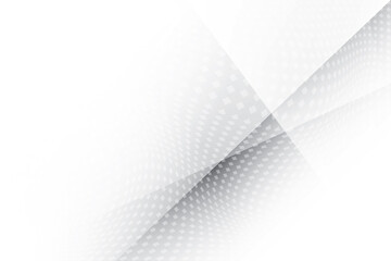 Abstract geometric white and gray color background with halftone effect. Vector, illustration.	
