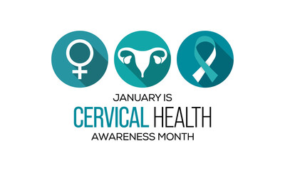 Vector illustration on the theme of Cervical Cancer awareness month observed each year during January.