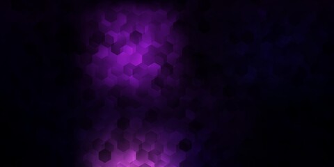 Dark purple vector layout with shapes of hexagons.