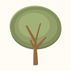 vector simplified tree image, eco friendly minimalistic tree icon