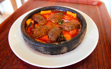 A stew with potatoes and vegetables