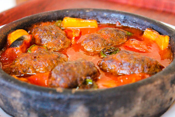 prepared, fried, beef, stewed, roasted, ragout, baked, carrot, stew, homemade, rustic, hot, closeup, nutrition, diet, lamb, wooden, top view, eat, potato, parsley, tomato, soup, food, meal, delicious,