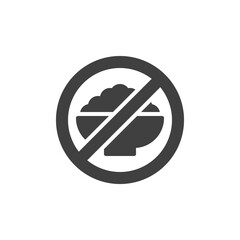 No food vector icon. filled flat sign for mobile concept and web design. Food not allowed glyph icon. Symbol, logo illustration. Vector graphics