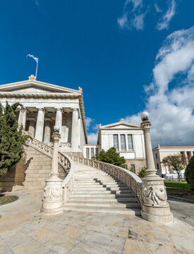 National Library of Athens, an architectural masterpiece built in late 1800's by architects Ernst Ziller and Theo Hansen. 
