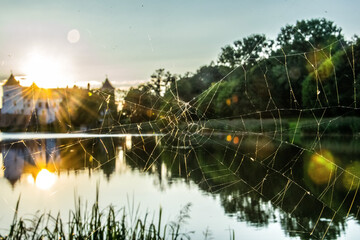 sunset over the lake