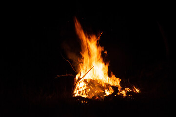 fire burning in the fireplace