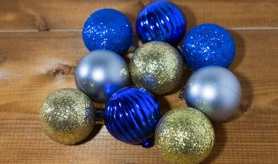 christmas decoration on wooden background