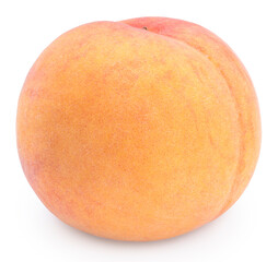Fresh Honey Yellow Peach isolated on white background, Sweet Orange Peach fruits isolated on white with clipping path.
