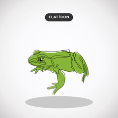 Frog one line drawing, Continuous one line drawing. Black and white illustration. Concept for logo, card, banner, poster, flyer