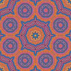 Ethnic floral seamless pattern. Abstract vintage pattern with decorative flowers. Doodle background.