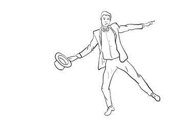 Fototapeta premium an illustration of a person in a jump