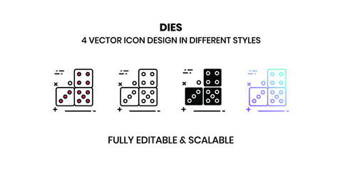 Dice Vector illustration icons in different styles