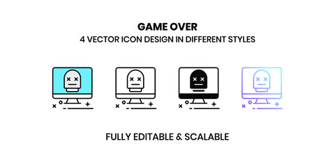 Game Over Vector illustration icons in different styles