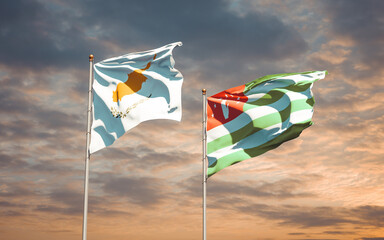Beautiful national state flags of Abkhazia and Cyprus.