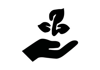 Obraz premium Money Investment Icon,Simple hand with a plant icon. Symbol and sign vector illustration design. Editable Stroke. Isolated on white background.