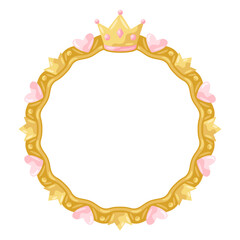 Princess frame with hearts and crowns.