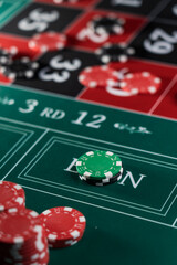 A Roulette table close up