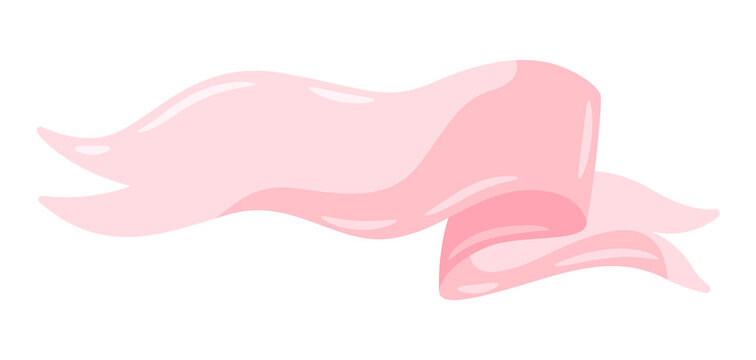 Illustration of pink ribbon.