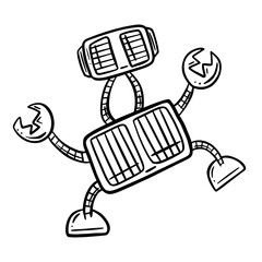 Cartoon Robot Illustration Image Funny Character