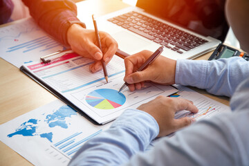 Two young businessmen people Meeting Design Ideas Concept. business planning in Office.