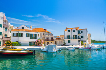 Obraz premium Waterfront view of coastal town of Pirovac in Dalmatia, Croatia
