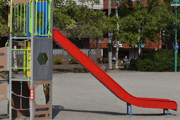 The peaceful quiet playground park in Sapporo Japan