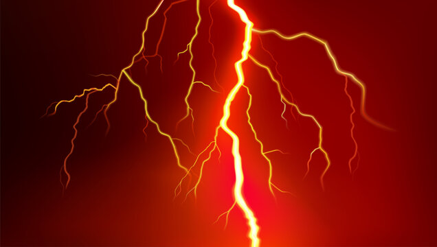 lightning flash on red background vector illustration