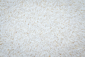 Uncooked white Basmati rice background